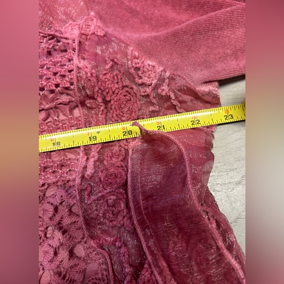 SIMPLY COUTURE Women's Lace Blouse Long‎ Sleeve Cowl Neck Chiffon Layers Shirt. - Picture 11 of 14